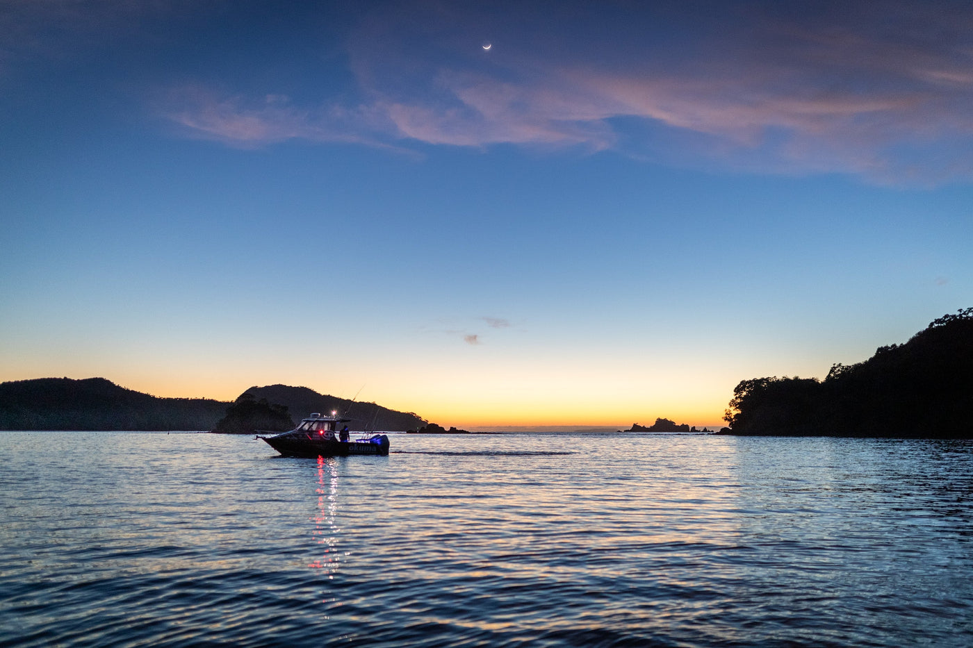 boat fishing using the TRYCD travel fishing system